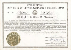 University of Nevada Gymnasium Building Bond